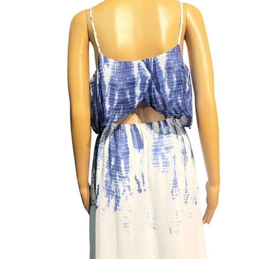 Takara Blue Tie-Dye Maxi Dress Sleeveless Scoop Neck M boho - Picture 7 of 9